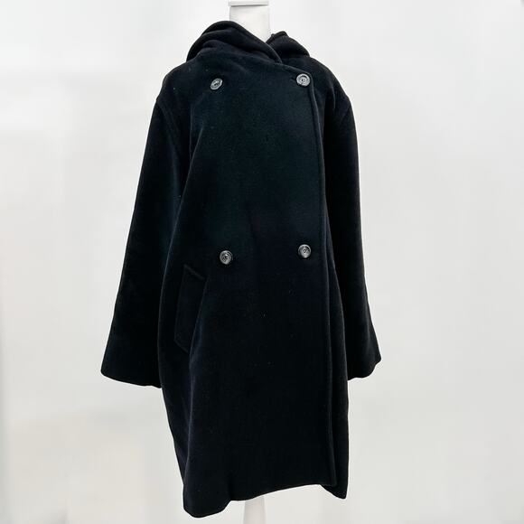 Max Mara Trench Teddy Coat Wool Long Alpaca Winter Black Vintage Authentic 12 - Picture 1 of 14